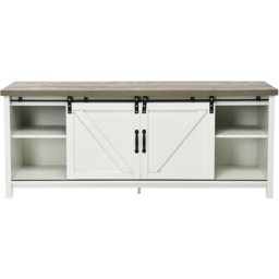 Costway 2 Door 2 Shelf White TV Unit - Size: 161 x 49 x 18cm - Wilko - thumbnail 3
