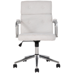 Living and Home White Chenille Swivel and Adjustable Retro Office Chair - Size: 103.5 x 66 x 48cm - Wilko - thumbnail 4