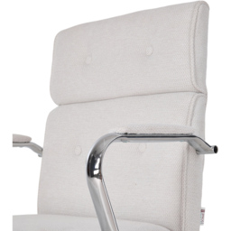 Living and Home White Chenille Swivel and Adjustable Retro Office Chair - Size: 103.5 x 66 x 48cm - Wilko - thumbnail 6