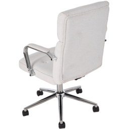 Living and Home White Chenille Swivel and Adjustable Retro Office Chair - Size: 103.5 x 66 x 48cm - Wilko - thumbnail 5