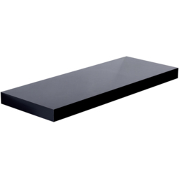 Innoteck 40cm High Gloss Black Floating Shelf - Size: 3.8 x 40 x 23.5cm - Wilko