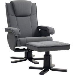 Portland Grey Velvet Upholstered Swivel Rocker Recliner Chair with Footstool - Size: Single - Wilko - thumbnail 3