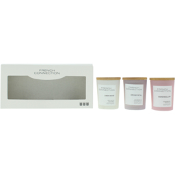 French Connection Pastel Range Scented Candle 3 Piece Gift Set - Size: 10.2 x 6 x 19.7cm - n/a - Wilko - thumbnail 1