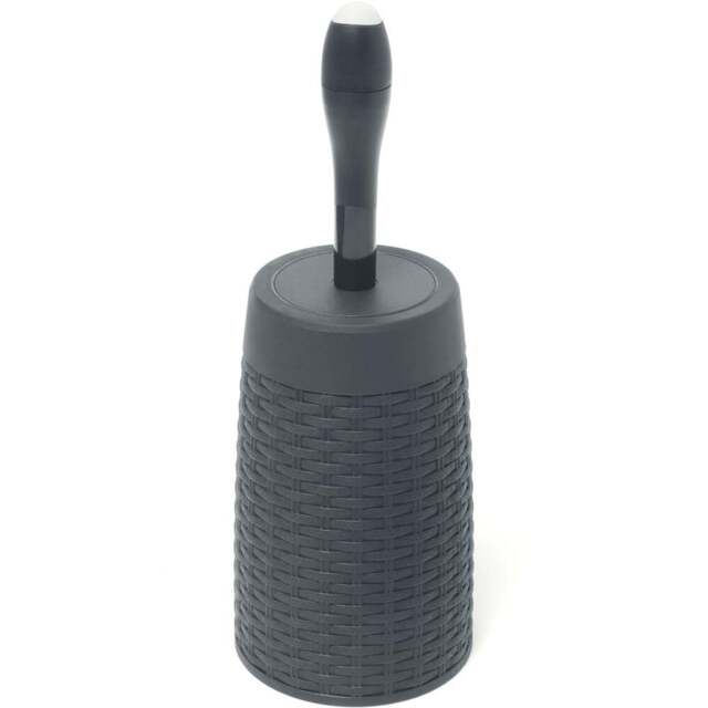 ADDiS Charcoal Faux Rattan Toilet Brush - Size: 42 x 15 x 15cm - Grey - Wilko - image 1