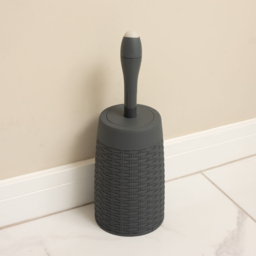ADDiS Charcoal Faux Rattan Toilet Brush - Size: 42 x 15 x 15cm - Grey - Wilko - thumbnail 3
