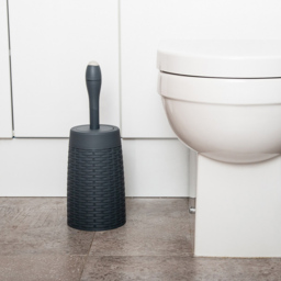 ADDiS Charcoal Faux Rattan Toilet Brush - Size: 42 x 15 x 15cm - Grey - Wilko - thumbnail 7