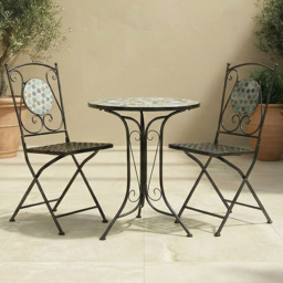 Charles Bentley Blue Mosaic Bistro Set - Size: 2 Seater - Wilko - thumbnail 1