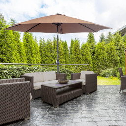 Outsunny Coffee Crank and Tilt Parasol 3m - Size: 295 x 295 x 250cm - Brown - Wilko - thumbnail 3
