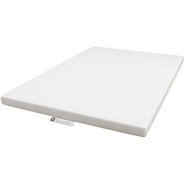 DS Living Luxery Super King Memory Foam Mattress Topper - White - Wilko - image 1
