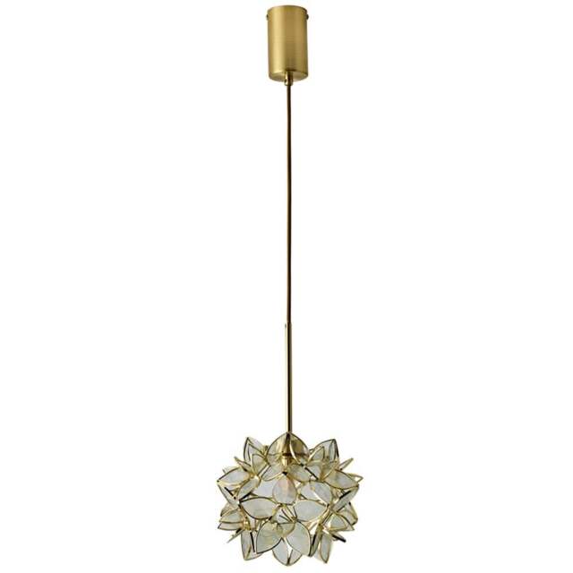 ValueLights Reine Clear Glass Shade Brushed Gold LED Ceiling Pendant Light - Size: 215 x 21 x 21cm - Wilko - image 1