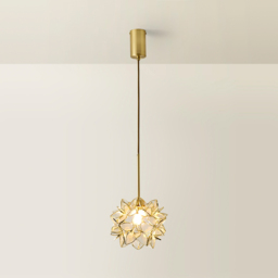 ValueLights Reine Clear Glass Shade Brushed Gold LED Ceiling Pendant Light - Size: 215 x 21 x 21cm - Wilko - thumbnail 7
