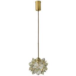 ValueLights Reine Clear Glass Shade Brushed Gold LED Ceiling Pendant Light - Size: 215 x 21 x 21cm - Wilko - thumbnail 1