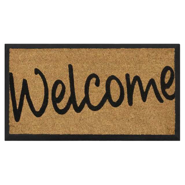 JVL Welcome Granite Scraper Door Mat 40 x 70cm - Brown - JVL Homewares - Wilko - image 1