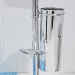 Premier Housewares Chrome Toilet Brush and Roll Holder - Size: 30 x 19 x 75cm - Silver - Wilko - thumbnail 5
