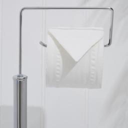 Premier Housewares Chrome Toilet Brush and Roll Holder - Size: 30 x 19 x 75cm - Silver - Wilko - thumbnail 6