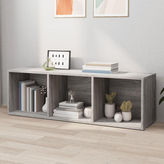 vidaXL 3 Shelf Grey Sonoma Bookcase - Size: 114 x 36 x 30cm - Wilko - image 1