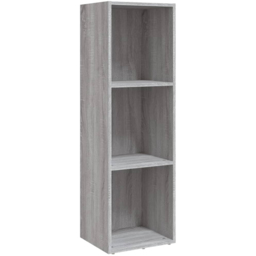 vidaXL 3 Shelf Grey Sonoma Bookcase - Size: 114 x 36 x 30cm - Wilko - thumbnail 3