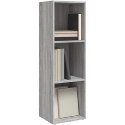 vidaXL 3 Shelf Grey Sonoma Bookcase - Size: 114 x 36 x 30cm - Wilko - thumbnail 4