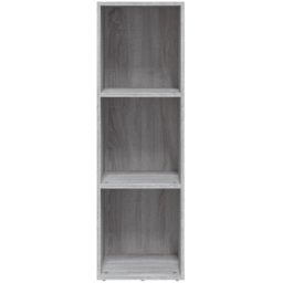 vidaXL 3 Shelf Grey Sonoma Bookcase - Size: 114 x 36 x 30cm - Wilko - thumbnail 5
