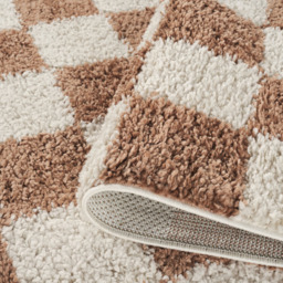 Desire Rugs Chester Terracotta Shaggy Checkered Rug 120 x 170cm - Size: 170 x 120 x 3cm - Orange - Wilko - thumbnail 5
