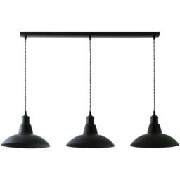 ValueLights Civic Matte Black 3 Drop Diner Bar Matte Black LED Ceiling Pendant Light - Size: 126 x 20.5 x 20.5cm - Wilko - thumbnail 1