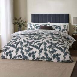 Hoem Super King Size Lauro Blue Printed 144 Thread Count Reversible Duvet Set - Wilko - thumbnail 1