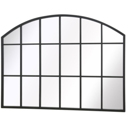 The Arcus Black Arched Metal Over Mantle Wall Mirror 90 x 65cm - MirrorOutlet - Wilko - thumbnail 4