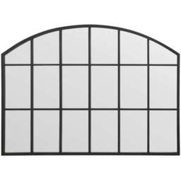 The Arcus Black Arched Metal Over Mantle Wall Mirror 90 x 65cm - MirrorOutlet - Wilko - thumbnail 1