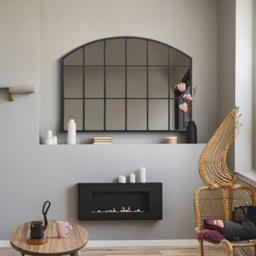 The Arcus Black Arched Metal Over Mantle Wall Mirror 90 x 65cm - MirrorOutlet - Wilko - thumbnail 3