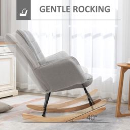 Portland Light Grey Wing Back Rocking Chair - Size: Single - Wilko - thumbnail 6