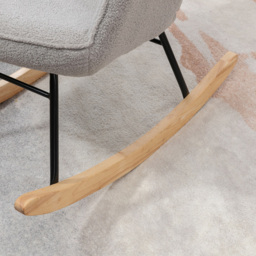 Portland Light Grey Wing Back Rocking Chair - Size: Single - Wilko - thumbnail 4
