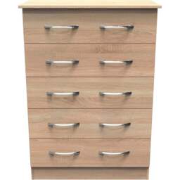 Crowndale Avon 5 Drawer Bardolino Oak Chest of Drawers - Wilko - thumbnail 4