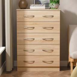 Crowndale Avon 5 Drawer Bardolino Oak Chest of Drawers - Wilko - thumbnail 1