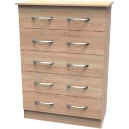 Crowndale Avon 5 Drawer Bardolino Oak Chest of Drawers - Wilko - thumbnail 3