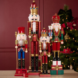 The Christmas Gift Co Red Wooden Nutcracker Figurine - Size: 60 x 9.5 x 11cm - The Christmas Gift Co. - Wilko - thumbnail 3
