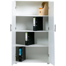 MMT Furniture Designs 2 Door White Wooden Lockable Filing Cabinet - Size: 140 x 80 x 35cm - Wilko - thumbnail 6