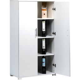 MMT Furniture Designs 2 Door White Wooden Lockable Filing Cabinet - Size: 140 x 80 x 35cm - Wilko - thumbnail 5