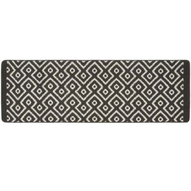 My Mat Charcoal Geometric Cosy Stain Resistant Runner 67 x 200cm - Size: 65 x 200 x 2cm - grey - Wilko - image 1