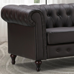 Richland 2 Seater Brown Leather Sofa - Artemis Home - Wilko - thumbnail 3