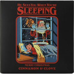 Steve Rhodes He Sees You When You're Sleeping Cinnamon and Clove Scented Candle with Black Mug - Size: 12 x 11.5 x 11.5cm - Wilko - thumbnail 3