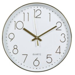 Gold Round Wall Clock 30cm - Wilko - thumbnail 1