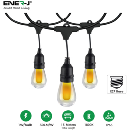 ENER-J 17 LED Flickering Flame Effect String Light Kit 15m - Size: 40 x 40 x 20cm - white - ENERJ - Wilko - thumbnail 7