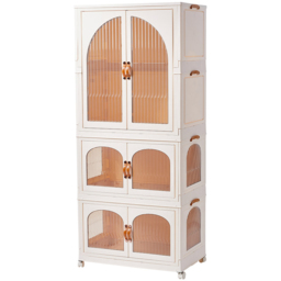 Living and Home 6 Door Kids Room White Foldable Wardrobe 155cm - Size: 155 x 67 x 41cm - Wilko - thumbnail 3