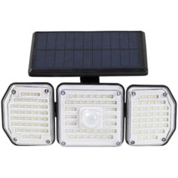 Living and Home 3 Head Rotating Solar Powered Motion Sensor Wall Light - Size: 13 x 21 x 9cm - Black - Wilko - thumbnail 1