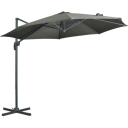 Outsunny Grey Crank and Tilt Cantilever Parasol with Cross Base 3m - Wilko - thumbnail 1
