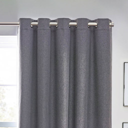 furn. Dawn Charcoal Thermal Blackout Eyelet Curtain 168 x 183cm - Size: W 183 x D 168cm - Grey - Wilko - thumbnail 4