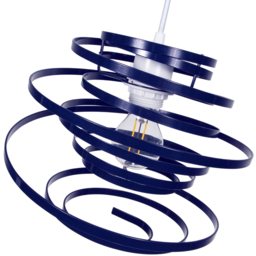 Happy Homewares Navy Blue Gloss Metal Double Ribbon Spiral Swirl Pendant Shade - Size: 35 x 23 x 23cm - Wilko - thumbnail 5