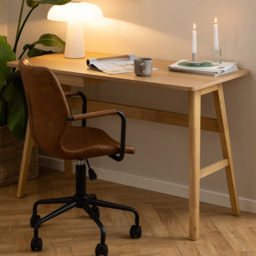 Florence Barnett Single Drawer Oak Office Desk - Brown - Furniture To Go - Wilko