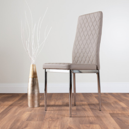 Furniturebox Copeland Valera Marble Effect 6 Seater Dining Set White Cappuccino and Chrome - Wilko - thumbnail 4