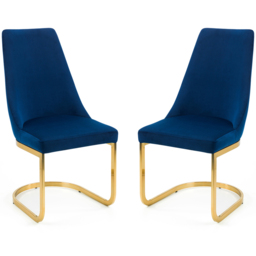 Julian Bowen Vittoria Cantilever Set of 2 Blue Dining Chairs - Multi - Wilko - thumbnail 5